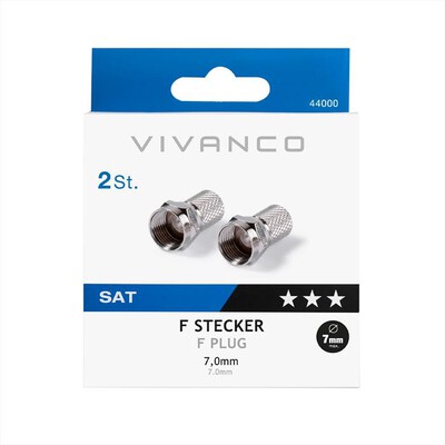 SBS - Connettori F da 7,0 mm (2 pezzi) x cavi coassiali-Argento