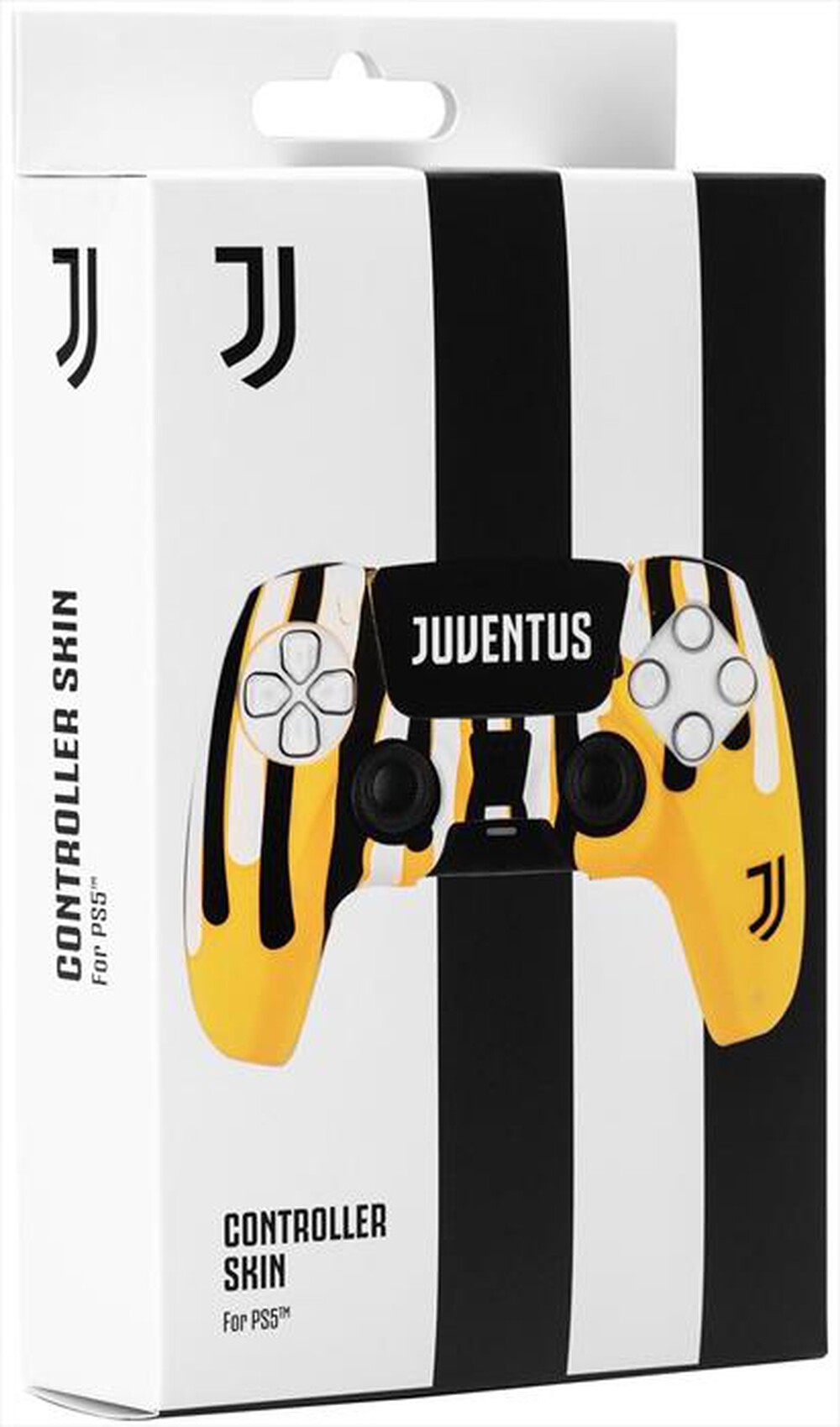 "QUBICK - CONTROLLER SKIN JUVENTUS PAINT BLEED (PS5)-Binco, Nero e Giallo"