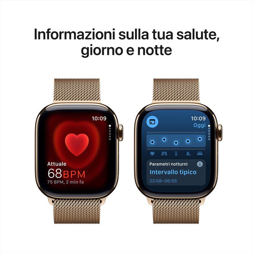 "APPLE - Watch Series 10 GPS + Cellular 42mm Titanio-Oro - Loop Milanese Oro"