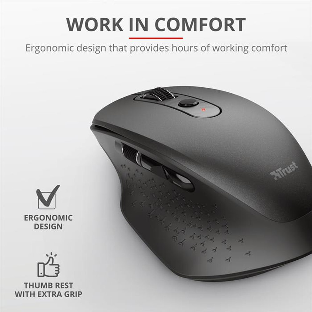 Immagine del prodotto TRUST - OZAA RECHARGEABLE MOUSE BLACK-Black