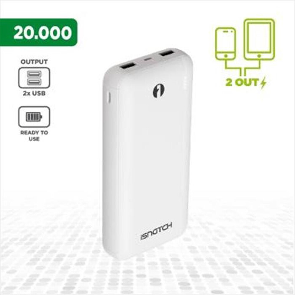 "ISNATCH - G20 - POWER BANK 20000MAH-Bianco"