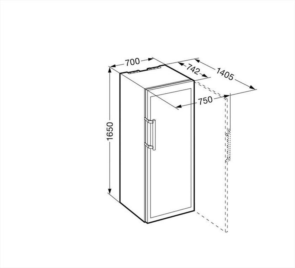 "LIEBHERR - Cantinetta WKES 4552-22 Classe F 201 bottiglie-Acciaio"