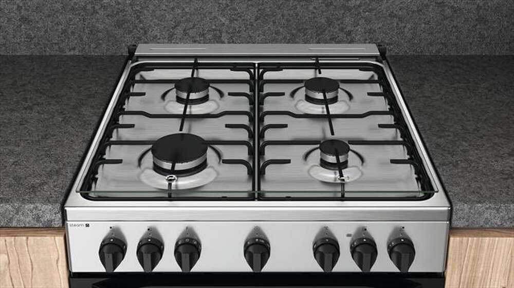 "HOTPOINT ARISTON - Cucina HS68G5PHX/E Classe A-Nero, Acciaio inossidabile"