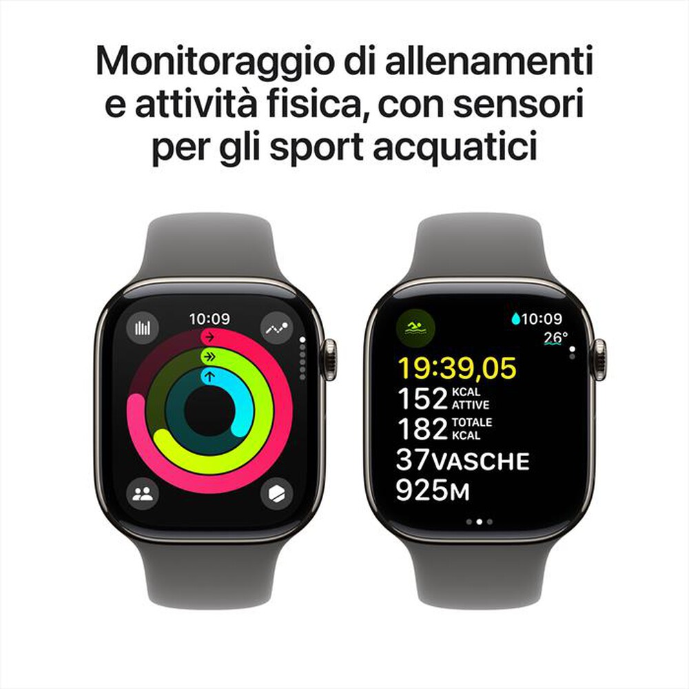 "APPLE - Watch Series 10 GPS + Cellular 46mm Titanio-Naturale - Sport Band Grey S/M"