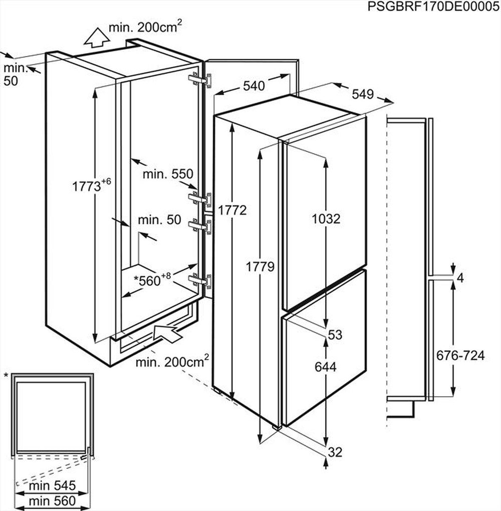 "ELECTROLUX - Frigorifero incasso LNT3LF18S Classe F"