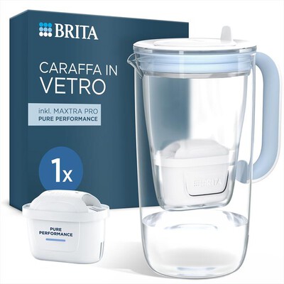 BRITA - Caraffa filtrante CARAFFA IN VETRO-Bianco/Trasparente/azzurro