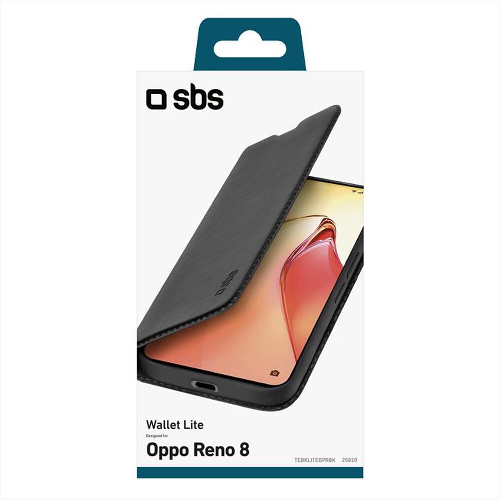 "SBS - Cover Wallet Lite TEBKLITEOPR8K per Oppo Reno 8-Nero"