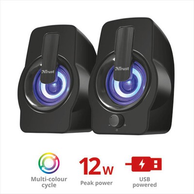 TRUST - GEMI RGB 2.0 SPKR ST BLK-Black,  TRUST - GEMI RGB 2.0 SPKR ST BLK-Black