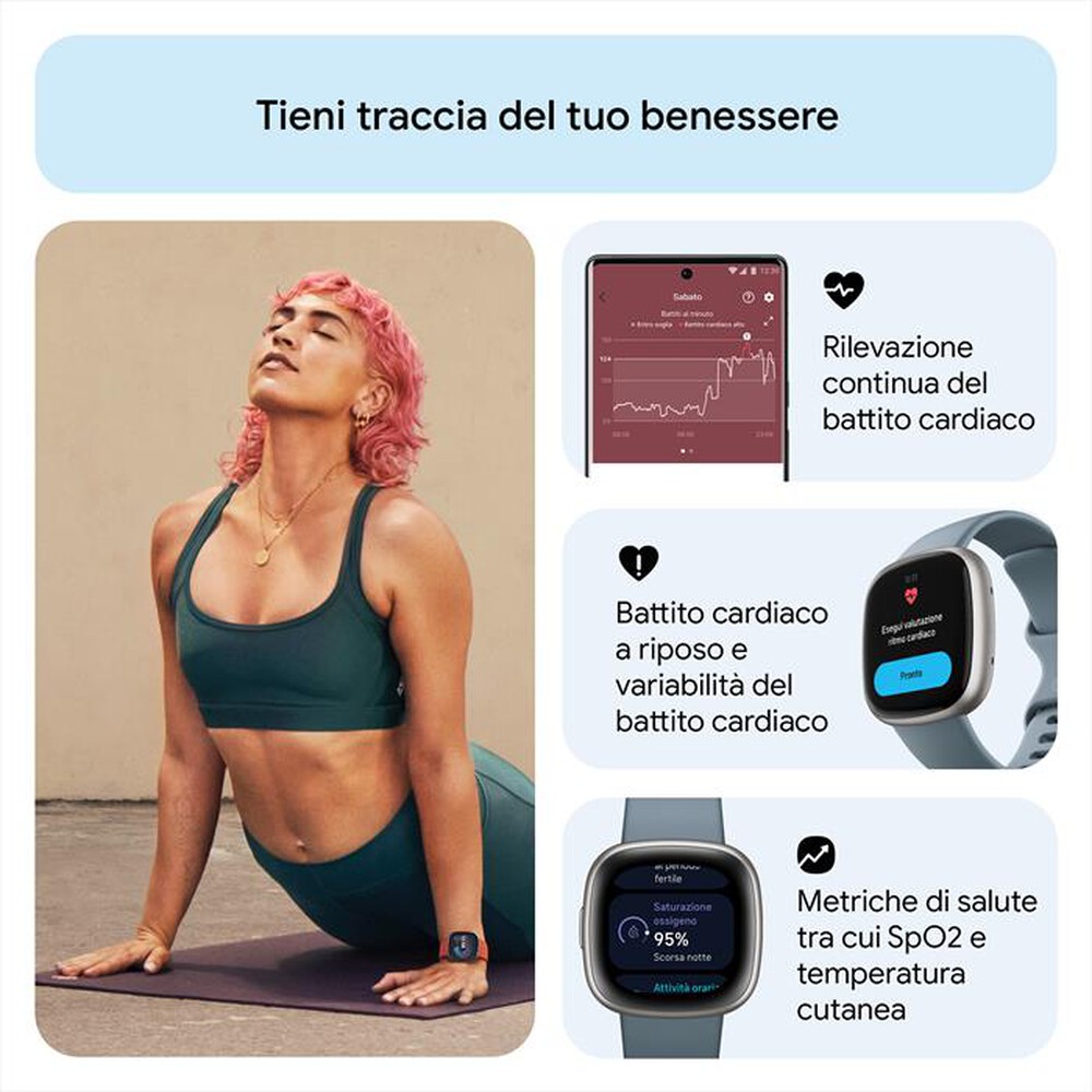 "FITBIT - VERSA 4 - FB523SRAG-BLU AVIO/ALL GRIGIO PL"