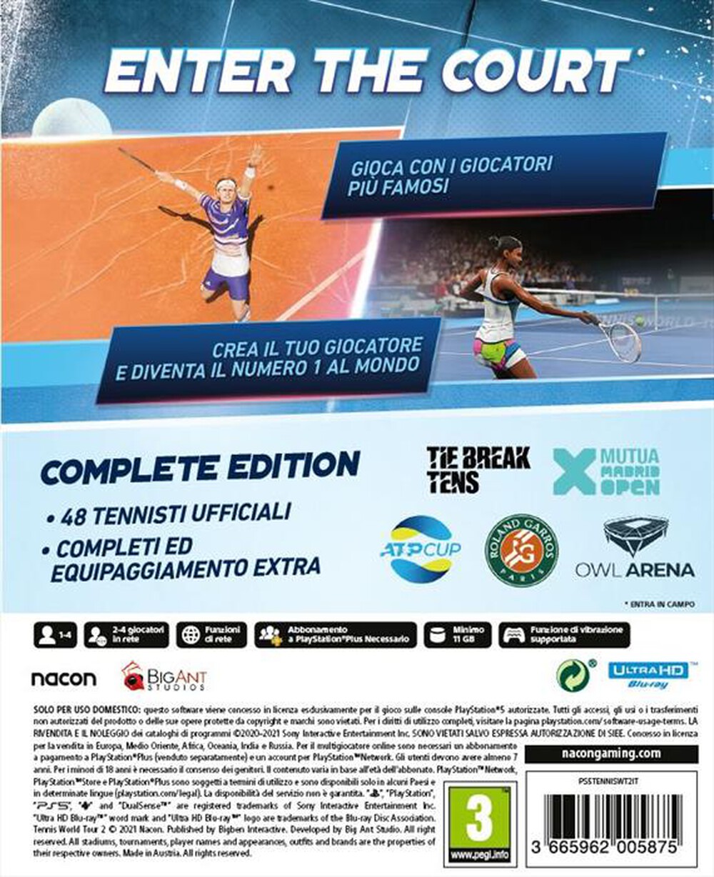 Immagine del prodotto NACON - TENNIS WORLD TOUR 2 COMPLETE EDITION PS5
