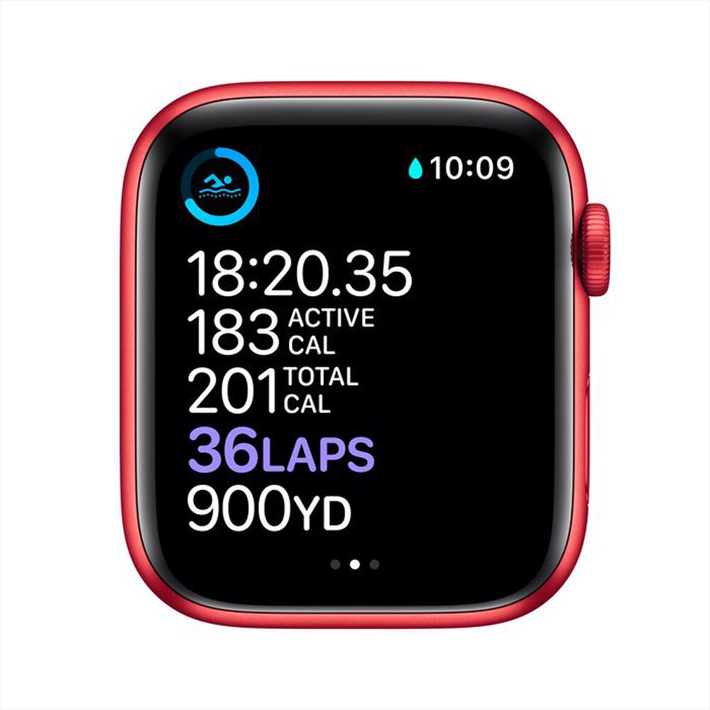 "APPLE - Apple Watch Series 6 GPS 44mm Alluminio Rosso-Cinturino Sport Rosso"