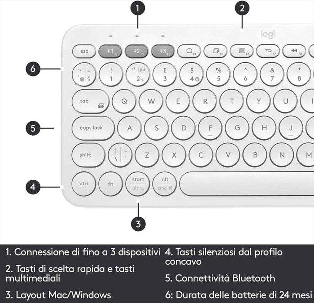 "LOGITECH - K380-Offwhite"