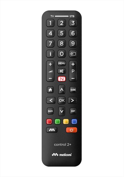 MELICONI - Telecomando universale 2 in 1 CONTROL 2+-Calotta nera, tastiera nera