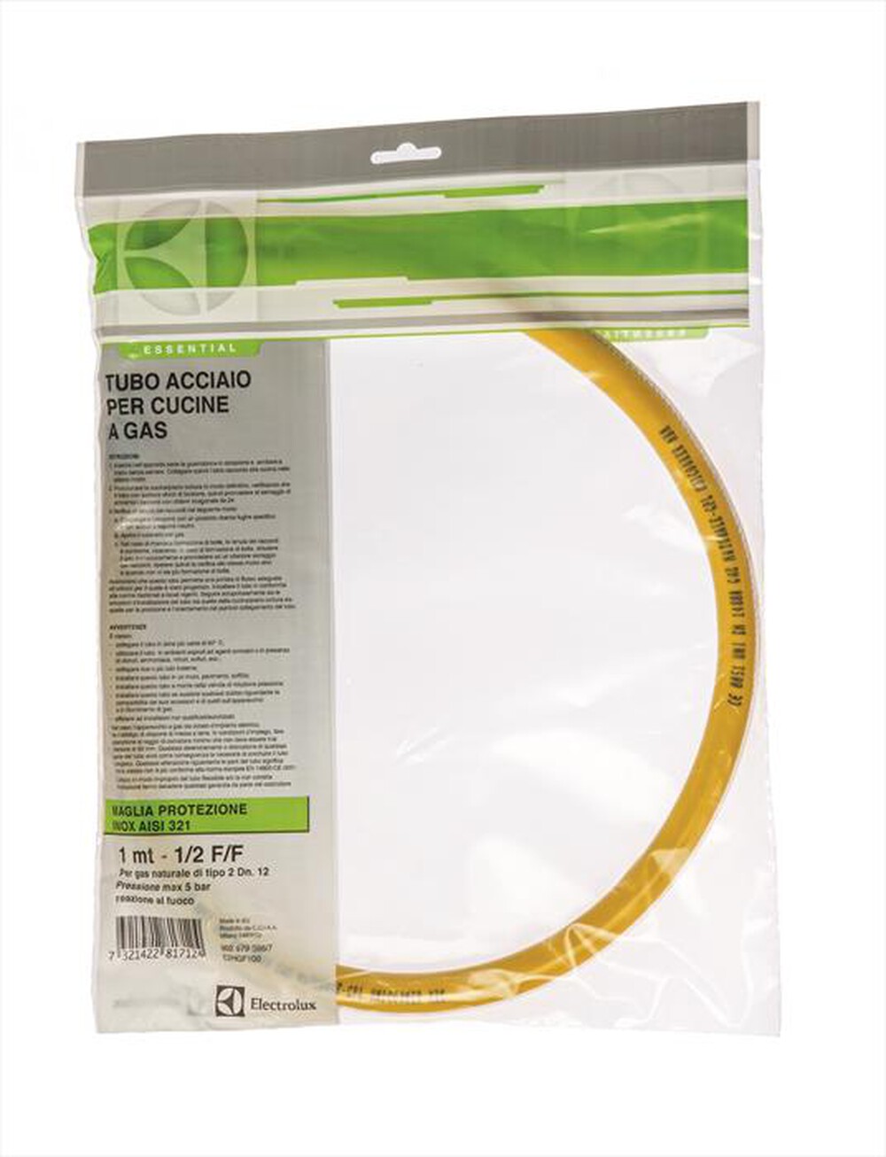 "ELECTROLUX - E2HGF100 Tubo gas EN14800 ½ FF 1 mt"
