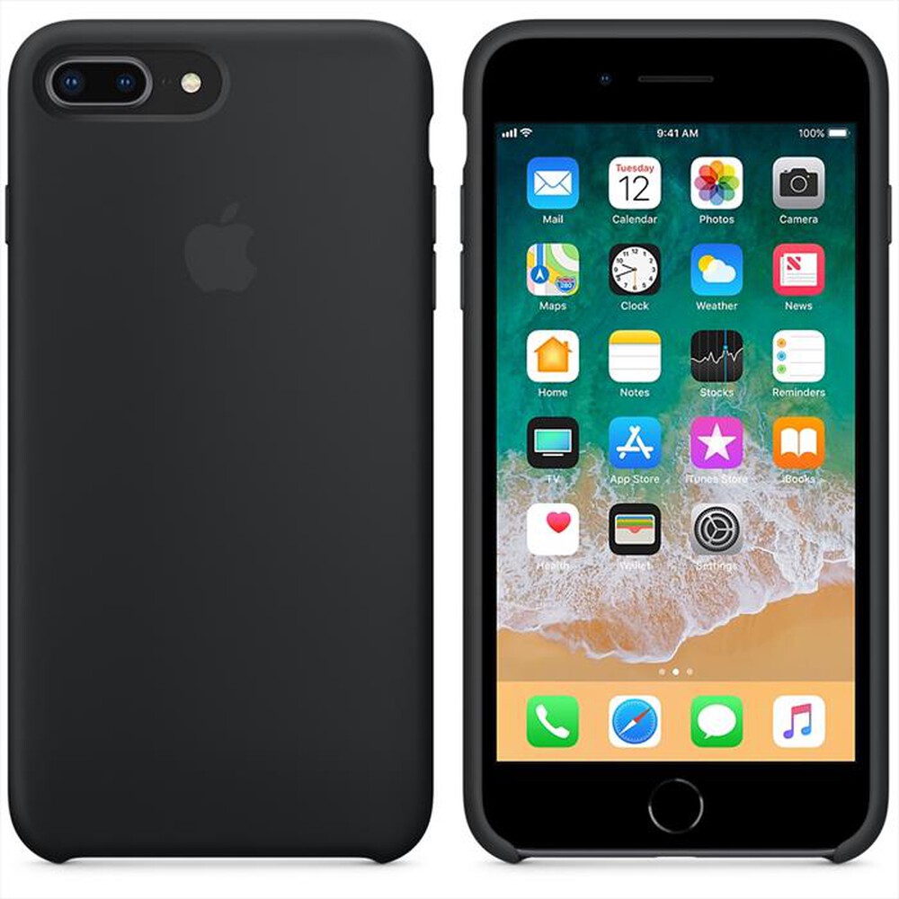 "APPLE - Custodia in silicone per iPhone 8 Plus/7 Plus-Black"