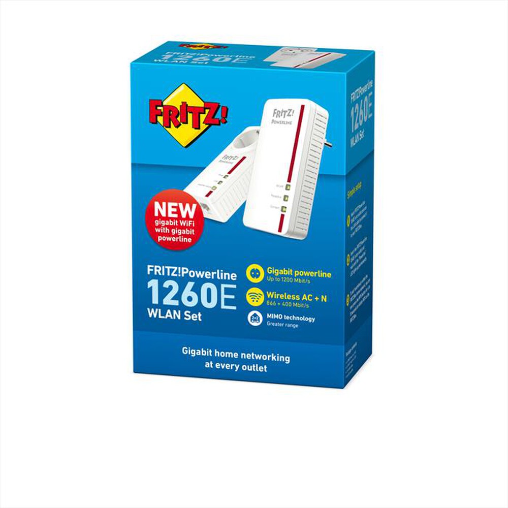 "FRITZ! - FRITZ!POWERLINE 1260E SET-Bianco/Rosso"