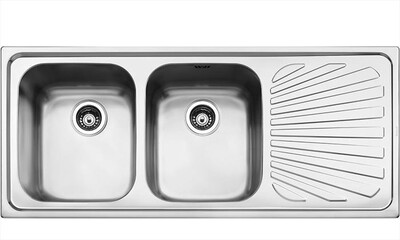 SMEG - Lavello lineare SP116D 2 vasche-Inox