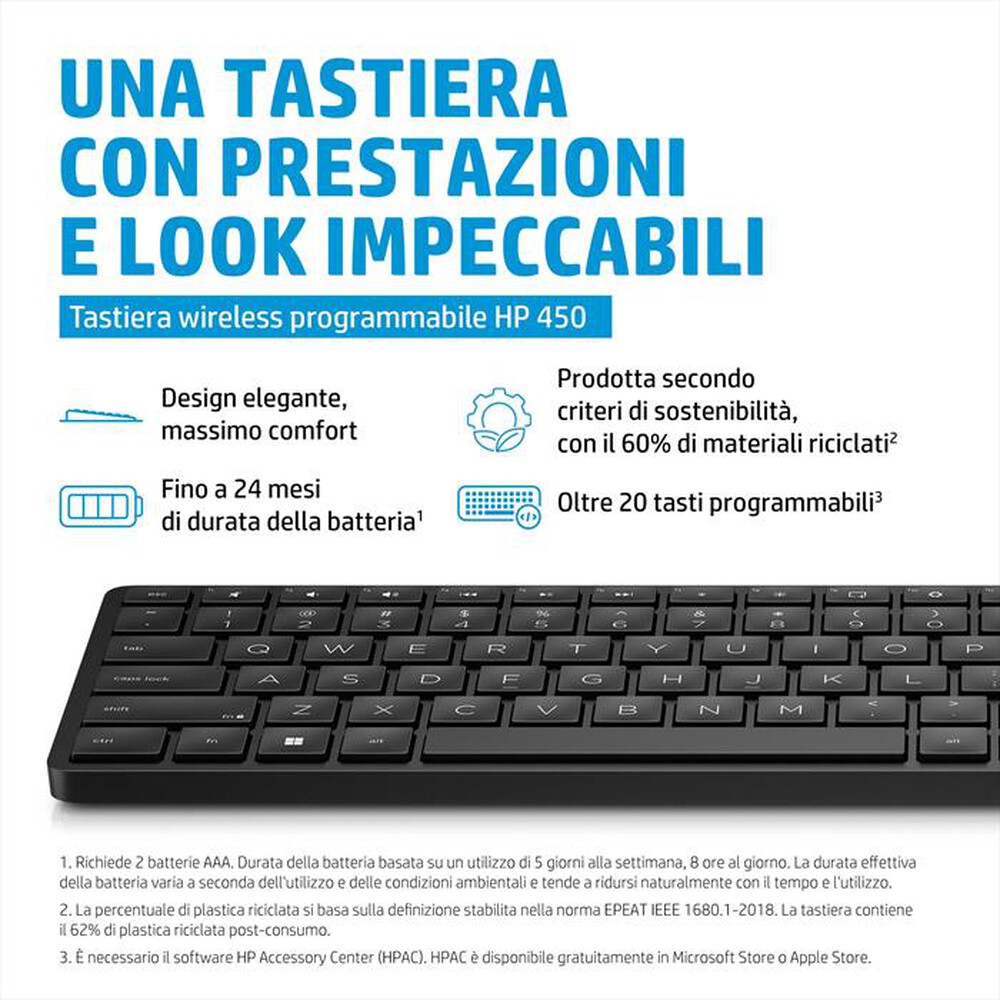 "HP - TASTIERA WIRELESS 450-Nero"