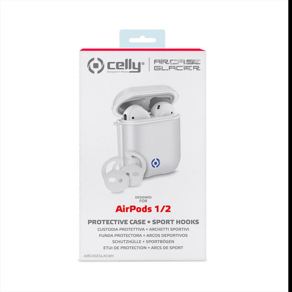 "CELLY - AIRCASEGLACWH-AIRPODS 1/2 GLACIER CASE-Bianco/Poliuretano"