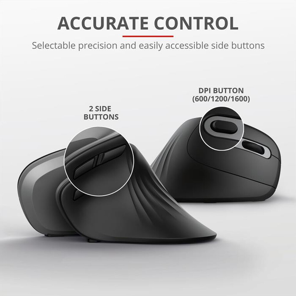 "TRUST - VERRO WIRELESS ERGO MOUSE-Black"