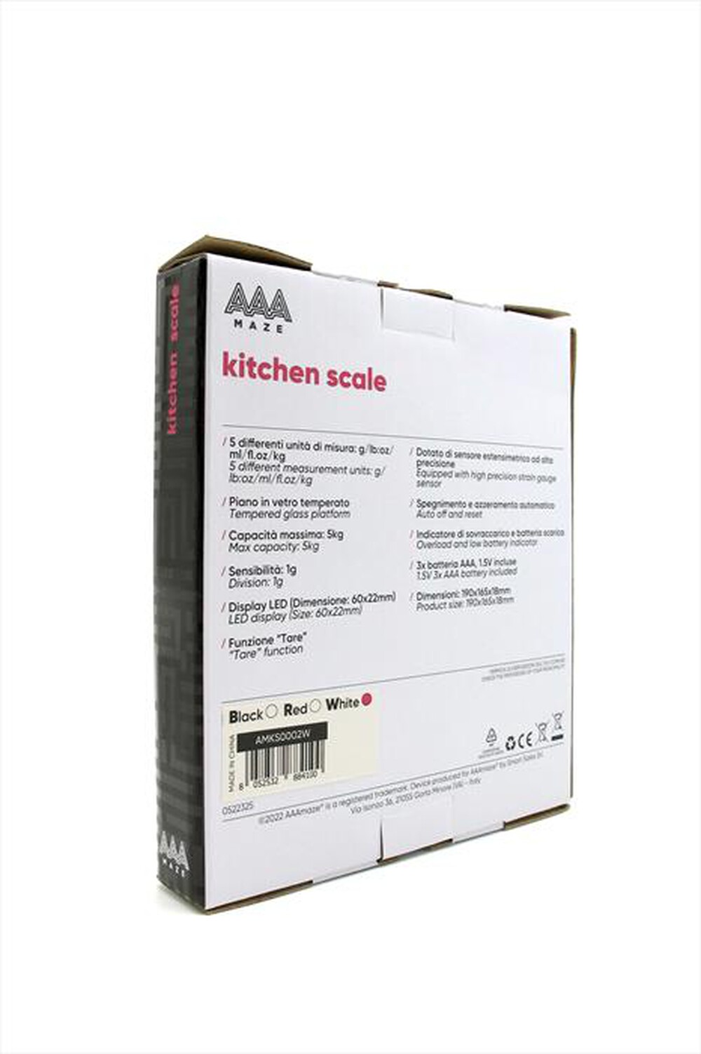 Immagine del prodotto AAAMAZE - Bilancia da cucina AMKS0002W-BIANCO