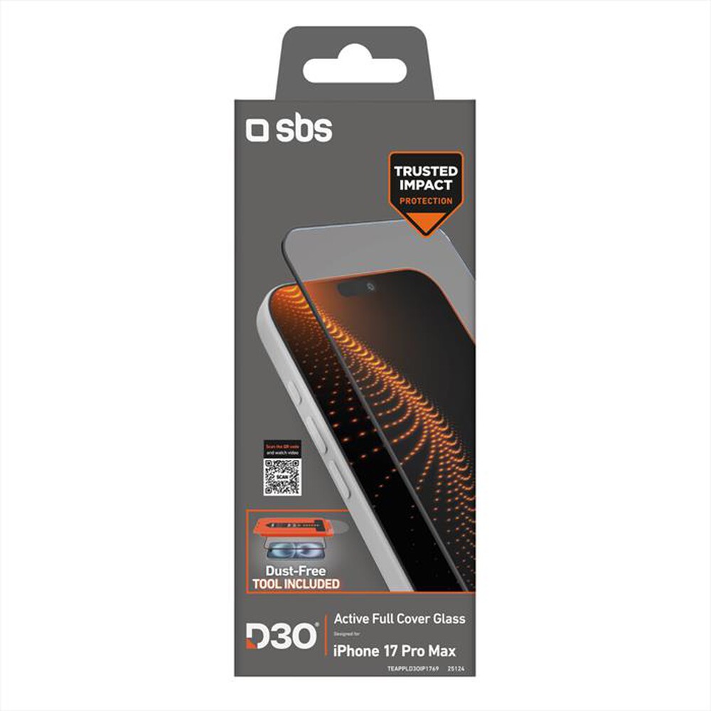 Immagine del prodotto SBS - D3O Full cover glass per iPhone 17 Pro Max-Trasparente