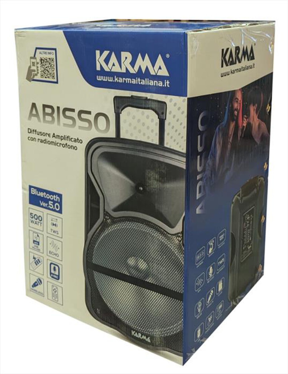 "KARMA - Diffusore amplificato ricaricabile ABISSO-Nero"