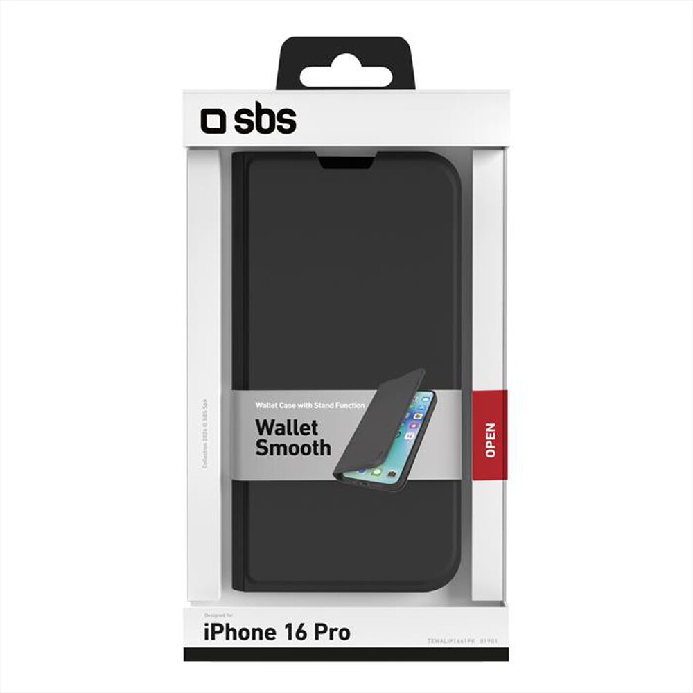 Immagine del prodotto SBS - Cover Wallet iPhone 16 Pro TEWALIP1661PK-Nero