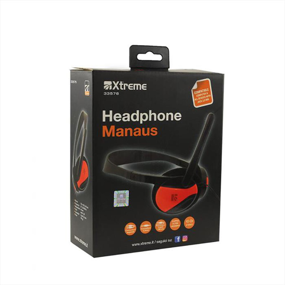 "XTREME - 33576 - Cuffia Stereo-NERO/ROSSO"