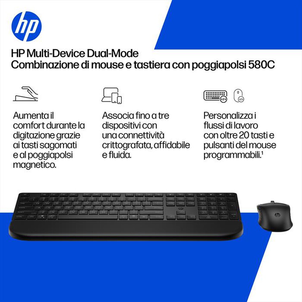 Immagine del prodotto HP - COMBO TASTIERA E MOUSE 580C-Nero