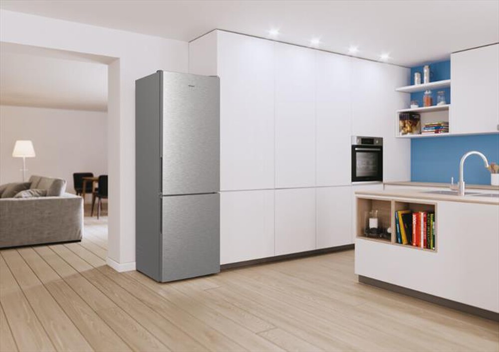 "CANDY - Frigorifero combinato CCE4T620EX Classe E 377 lt-Argento"