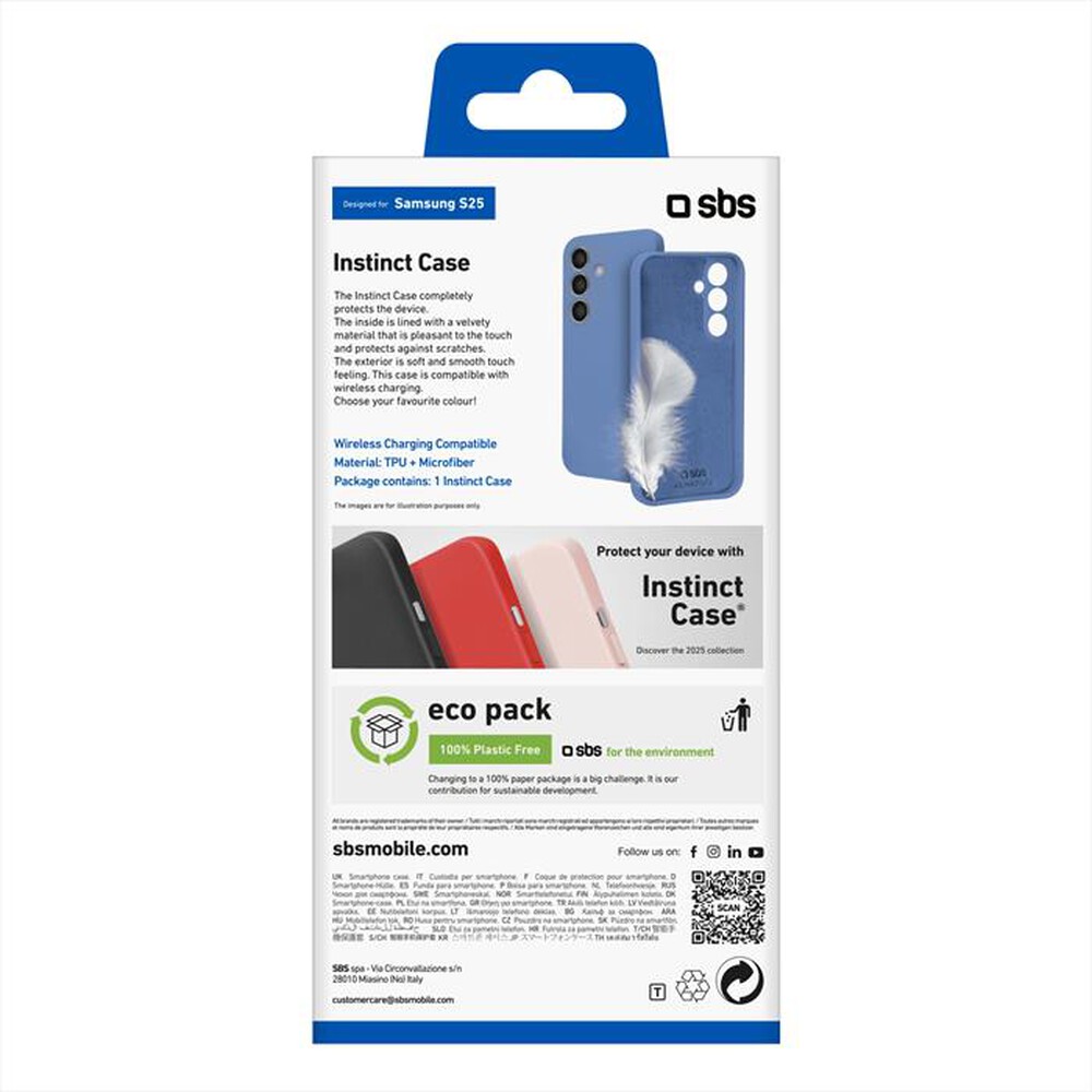 "SBS - Cover Instinct TEINSTSAS25B per Samsung S25-Blu"