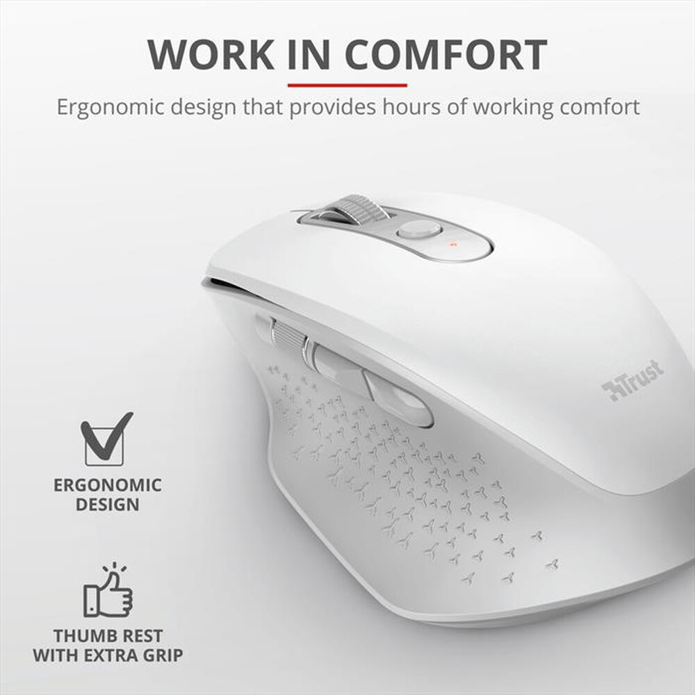 Immagine del prodotto TRUST - OZAA RECHARGEABLE MOUSE-White