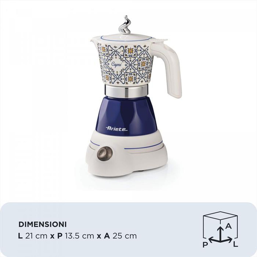 Immagine del prodotto ARIETE - Moka elettrica 1358A CAF ARIETE "CAPRI" INT-Bianco, Blu