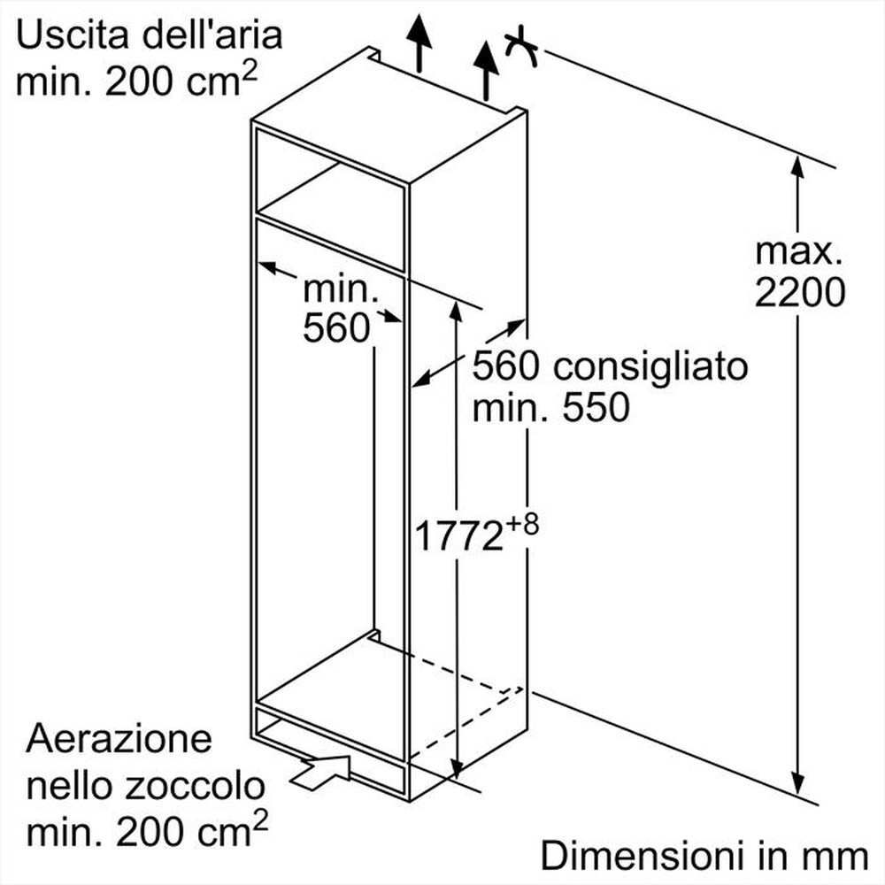 Immagine del prodotto BOSCH - Frigorifero Monoporta KIR81NSE0 Classe E-Bianco