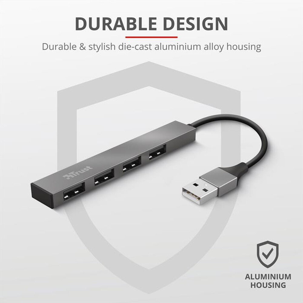 "TRUST - HALYX 4-PORT MINI USB HUB-Black"
