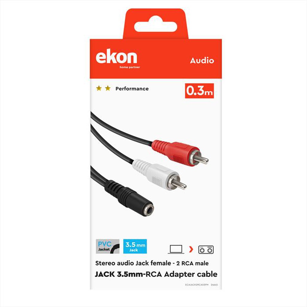 "SBS - ECAJACK2RCA03FM-Nero"