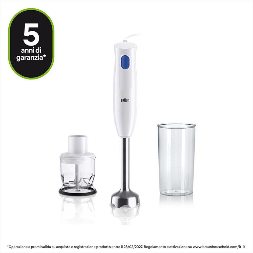 Immagine del prodotto BRAUN - Frullatore a immersione Minipimer MQ10.201M-Bianco