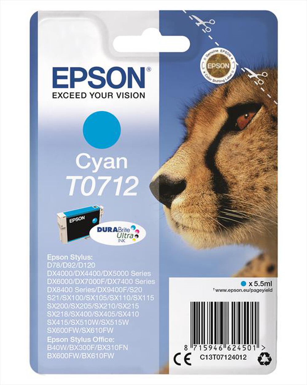"EPSON - Cartuccia inchiostro ciano C13T07124021-Ciano"