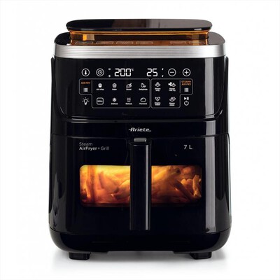 ARIETE - 4636/00 FRIGGITRICE AD ARIA, VAPORE E GRILL-Black
