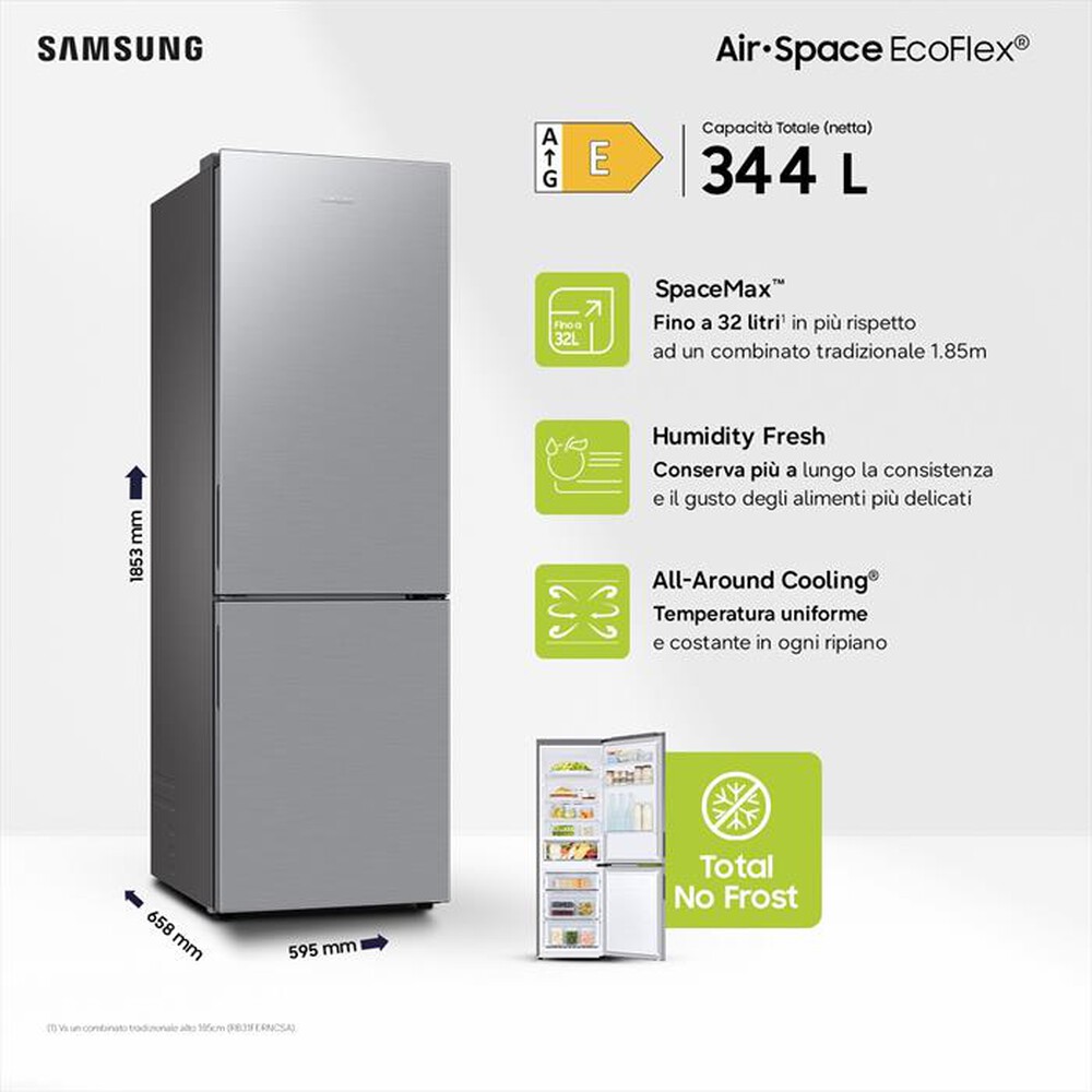 Immagine del prodotto SAMSUNG - Frigorifero combinato RB33B610ESA/EF ClasseE 344lt-SILVER INOX