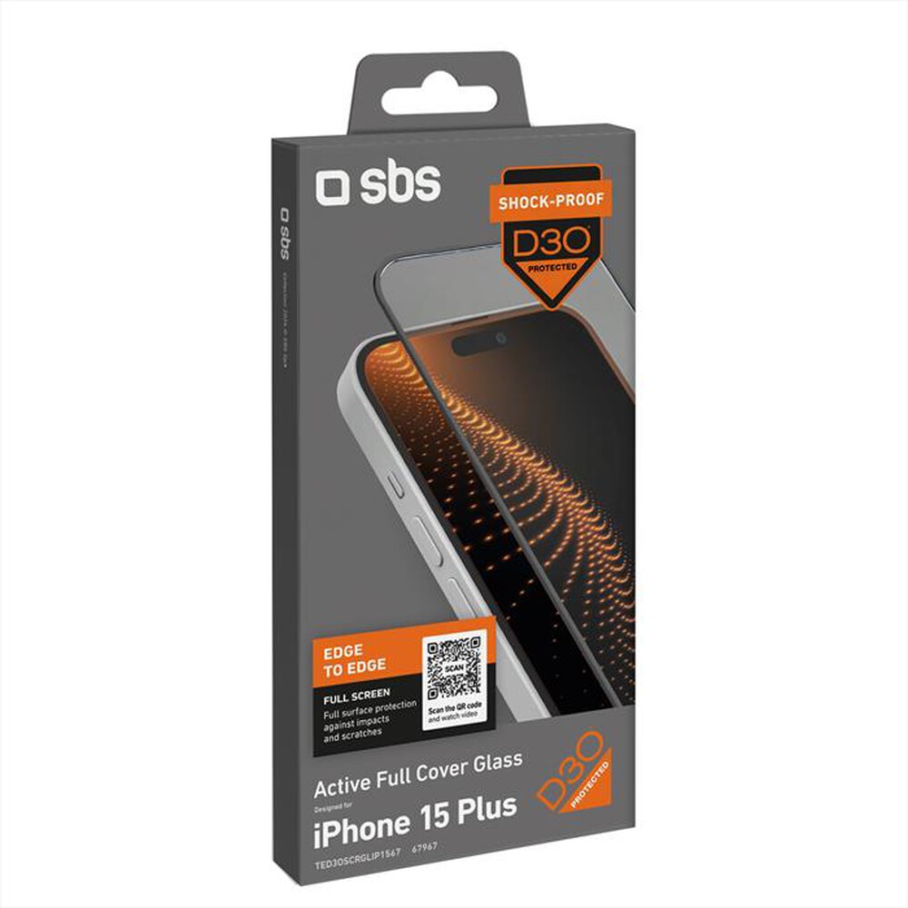 Immagine del prodotto SBS - Screenglass D3O TED3OSCRGLIP1567 iPhone 15 Plus-Trasparente