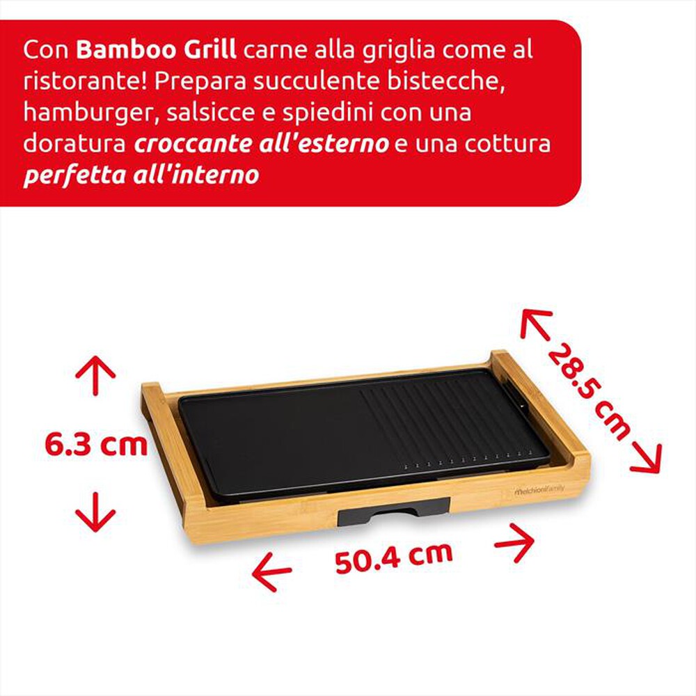 Immagine del prodotto MELCHIONI FAMILY - Bistecchiera elettrica BAMBOO GRILL-nero