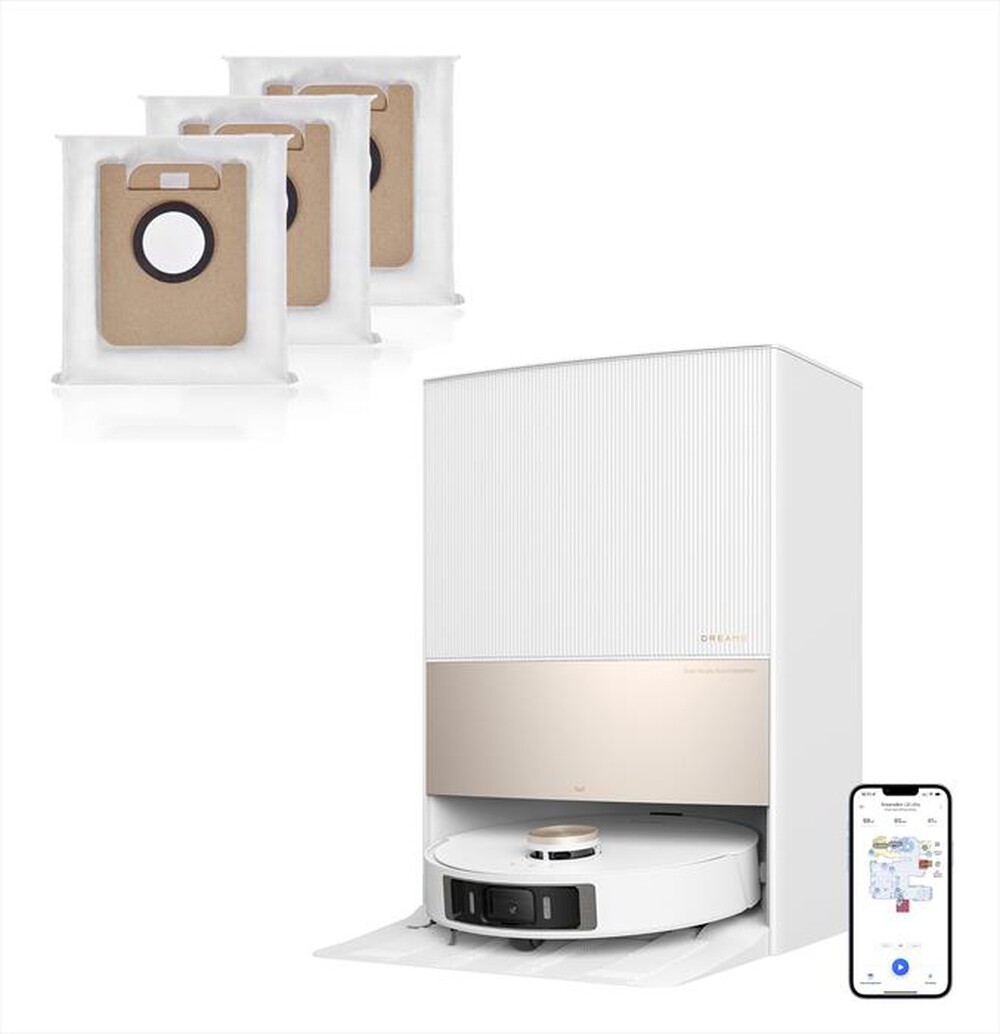 "DREAME - Aspirapolvere robot L20 Ultra Combo +3 Dust Bag-Bianco"