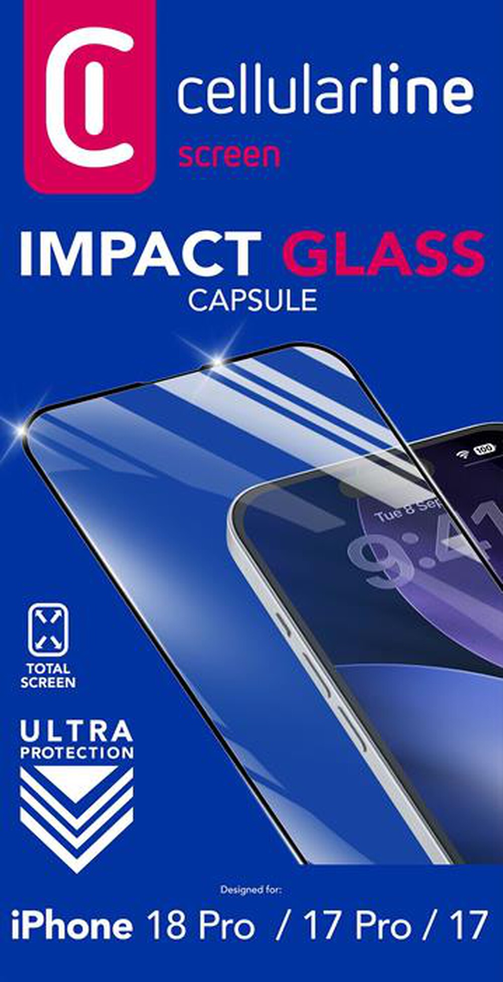 Immagine del prodotto CELLULARLINE - Pellicola IMPACT GLASS CAPSULE IPHONE 18 PRO-Trasparente