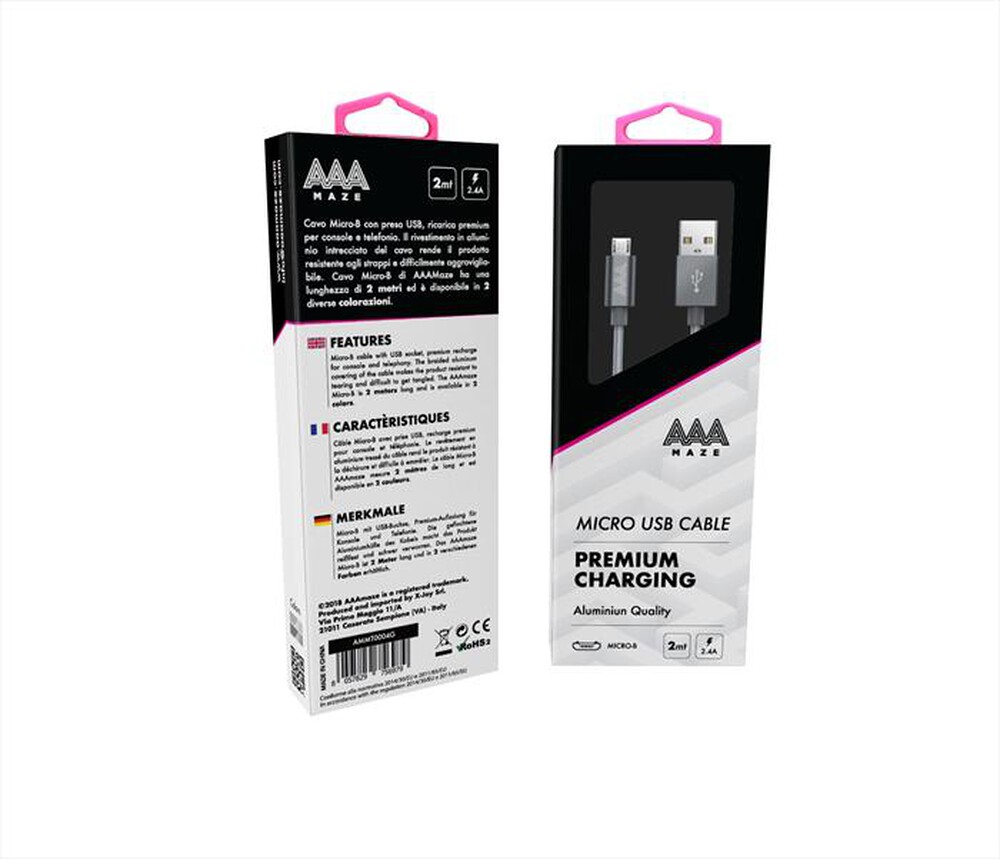 "AAAMAZE - MICRO USB CABLE 2M-Grey"