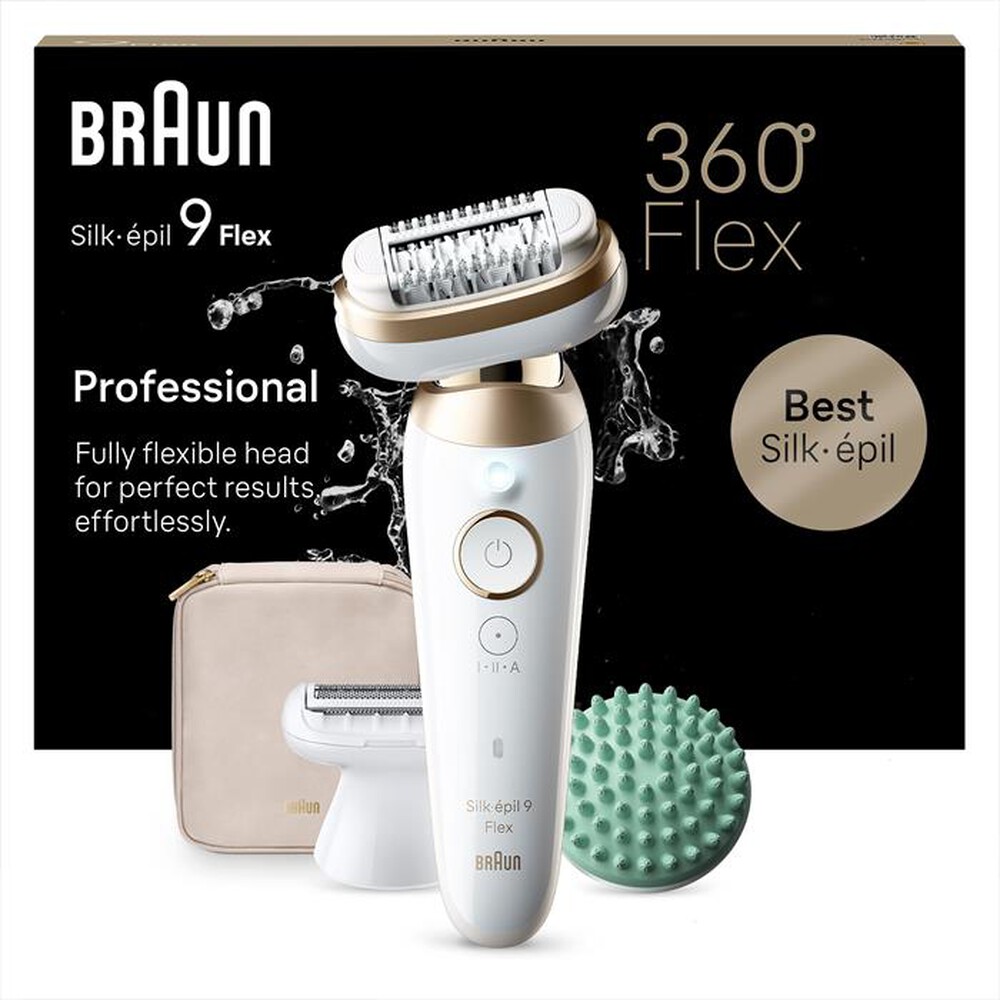 "BRAUN - Epilatore SILK-ÉPIL 9 FLEX 9-071 3D-BIANCO/ORO"