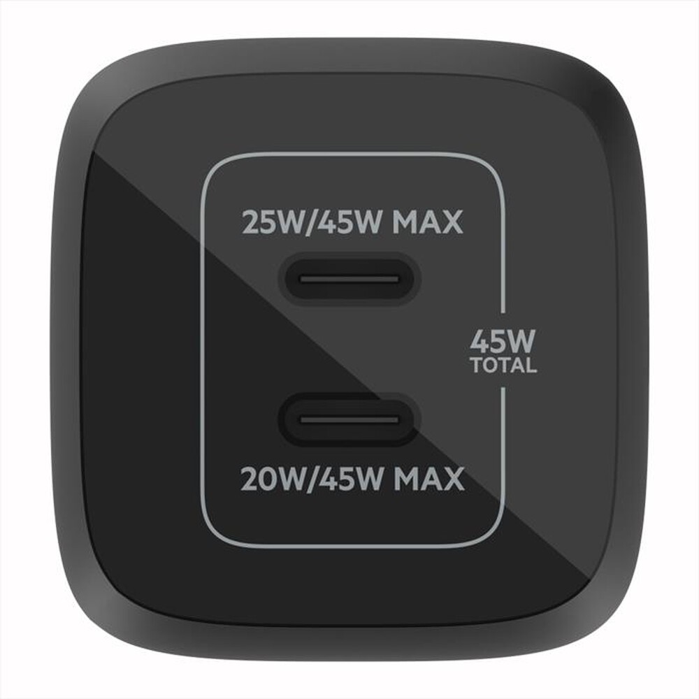 "BELKIN - CARICABATTERIA DA PARETE DOPPIO GAN USB-C PPS 45W-NERO"