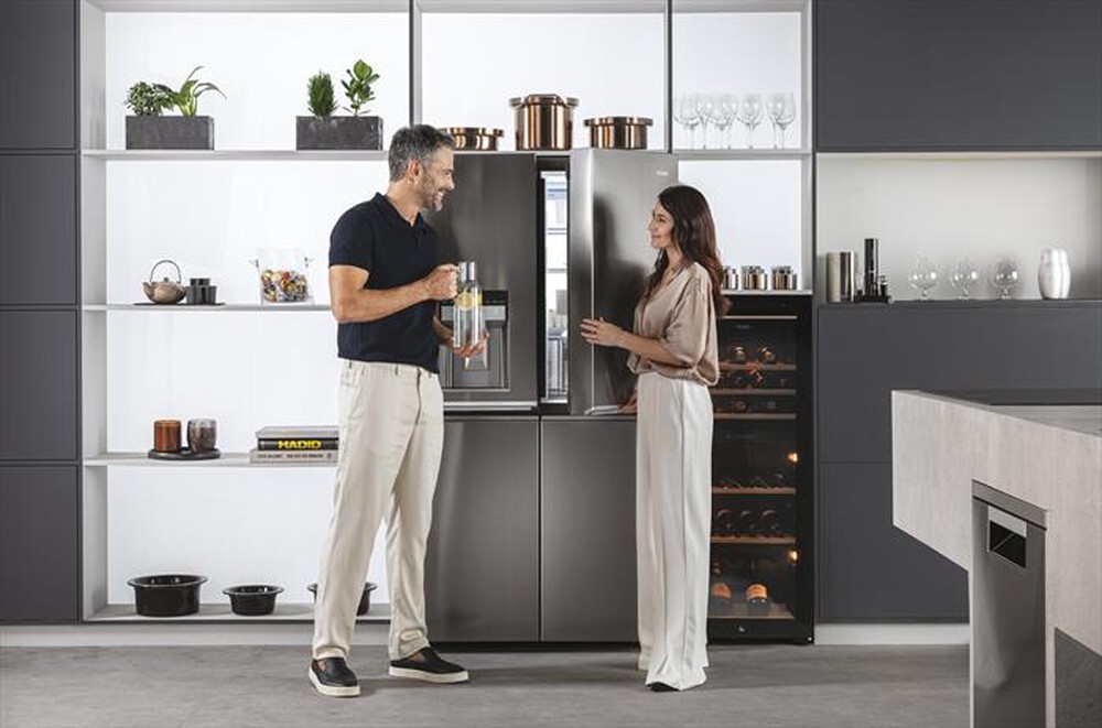 Immagine del prodotto HAIER - Frigorifero side by side HCR7918EIMP ClasseE 601lt-Platino, Acciaio inossidabile