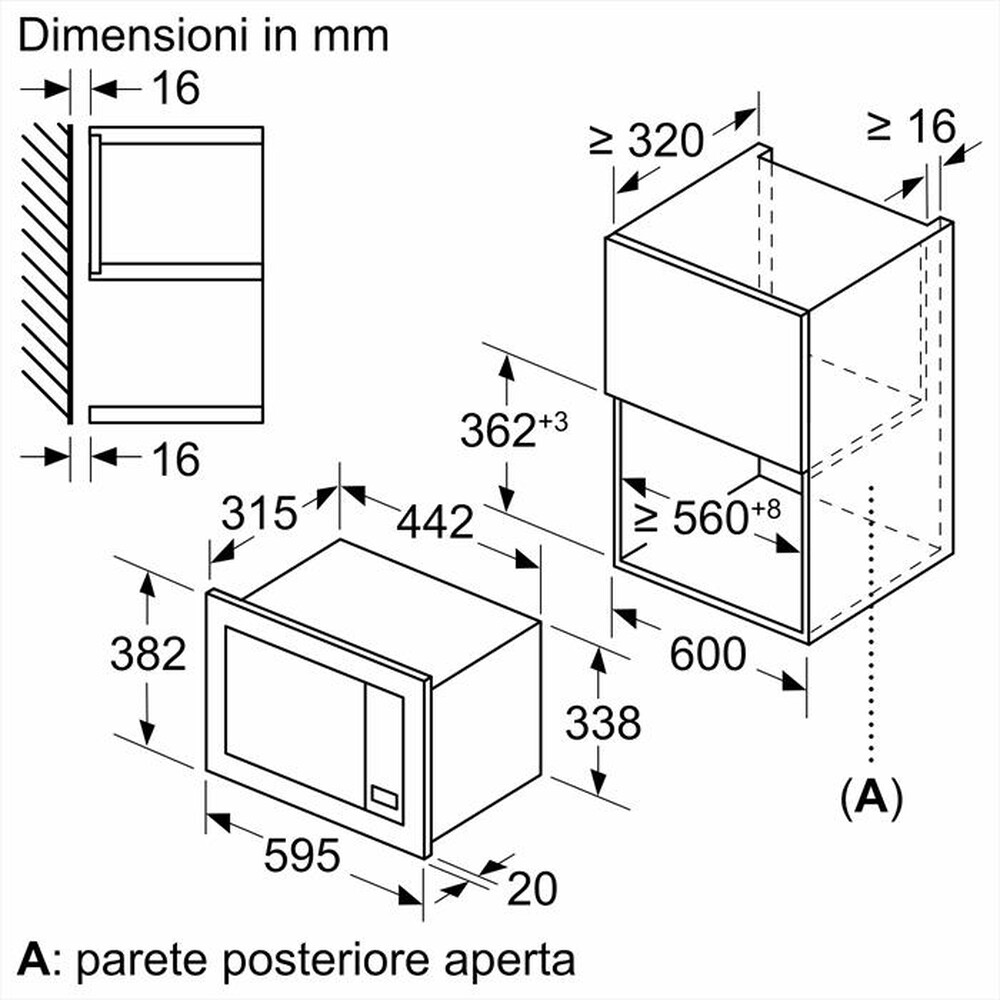 "BOSCH - Forno microonde da incasso BFL623MB3-Nero"
